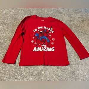 Boys, long sleeve Spider-Man Christmas shirt size 5